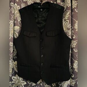 Kenneth Cole New York Black Dress Button-Up Vest